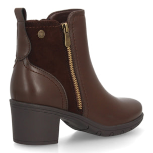 Botines elegantes con tacón ancho y cremallera