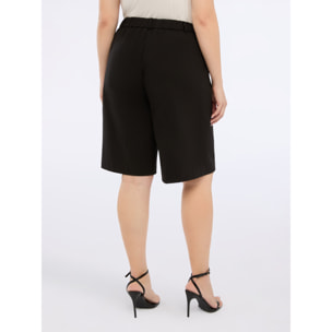 Fiorella Rubino - Pantalones bermudas en Punto Milano - Negro