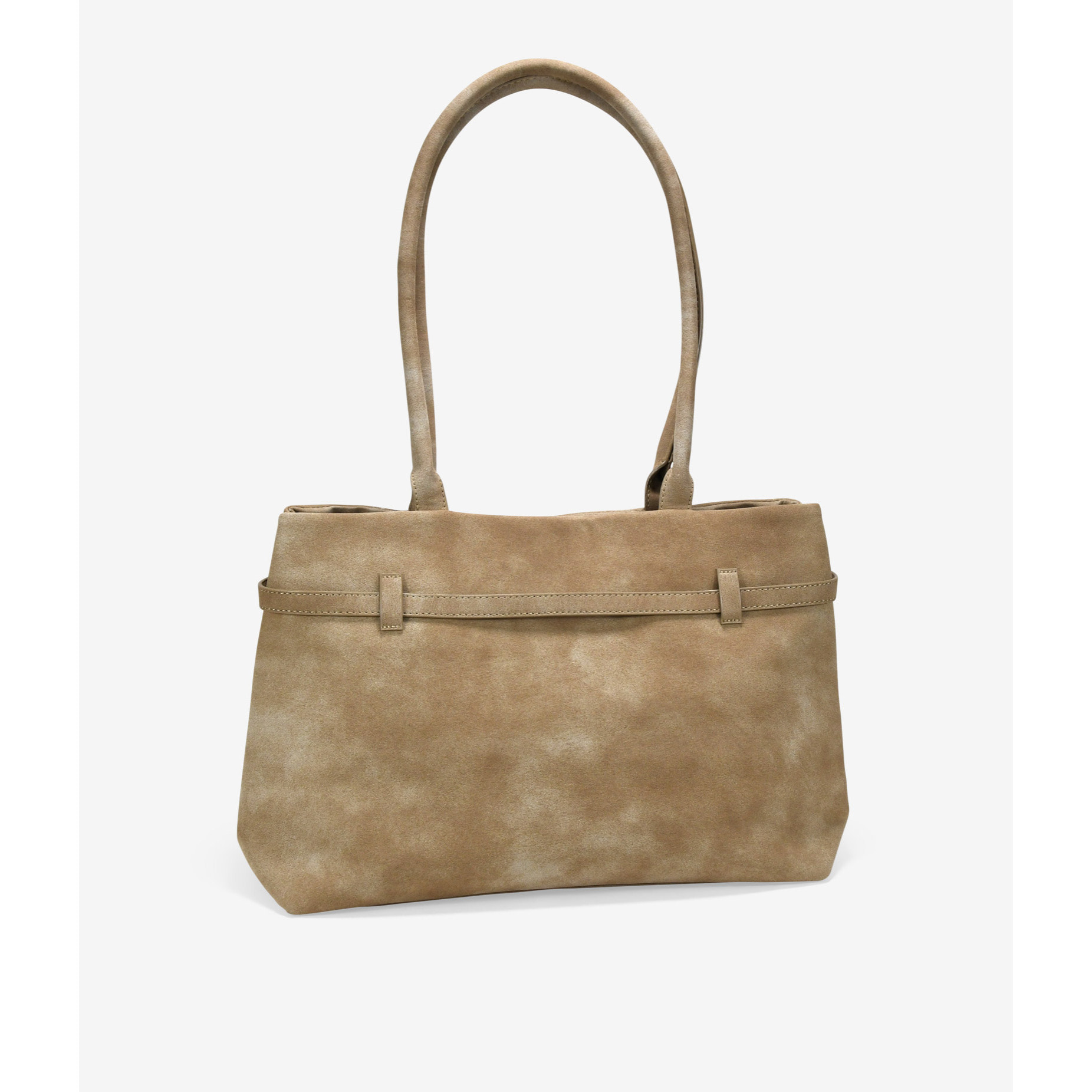 Bolso de hombro visón con cinturón y hebilla