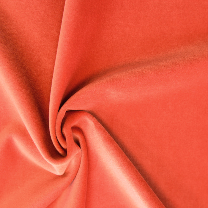 Tissu en velours uni ameublement - Orange Sanguine