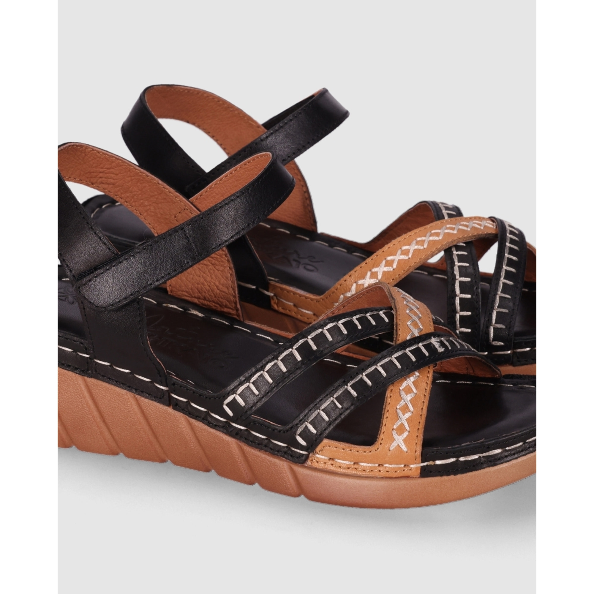 Sandalias de Piel - Negro - Tacón: 5 cm