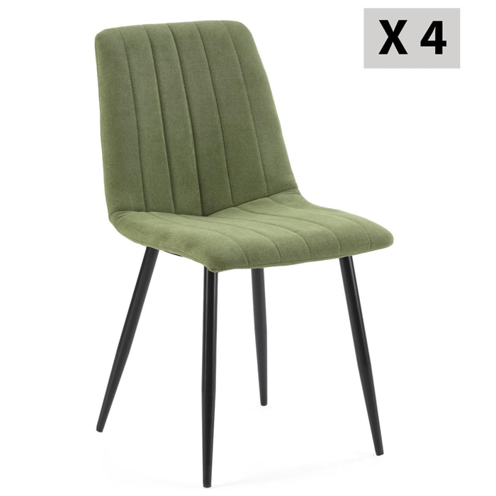 Pack 4 sillas comedor Sagi tapizadas Beige/verde/azul/gris