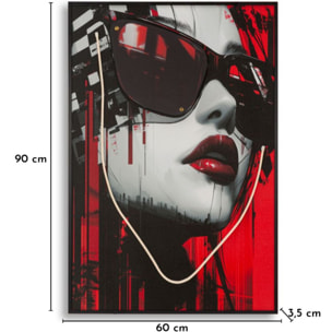 STAMPA C/LED SU TELA PSYCO -A- CM 60X3,5X90 (APPLICAZIONE 3D ACRILICO)