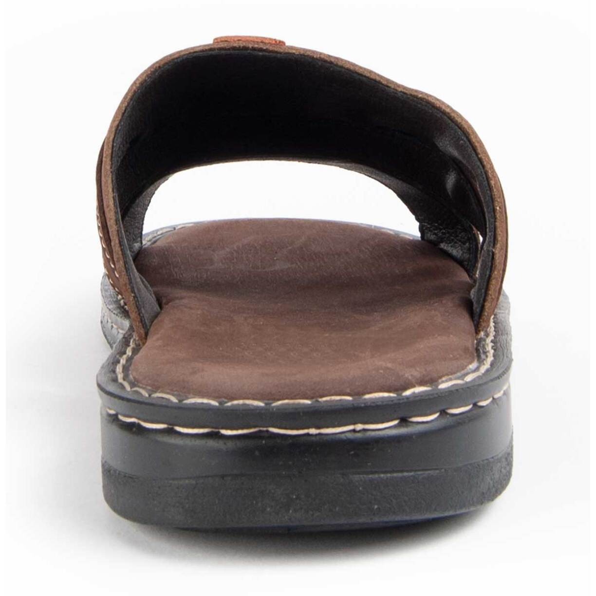 Sandalia De Piel - Marron - Altura: