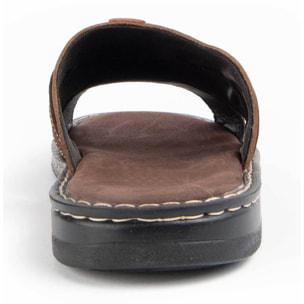 Sandalia De Piel - Marron - Altura: