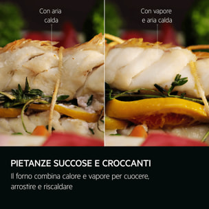 AEG Horno de vapor Serie 6000 SenseCook con SteamCrisp con Display LED Explore V7PBR521SB