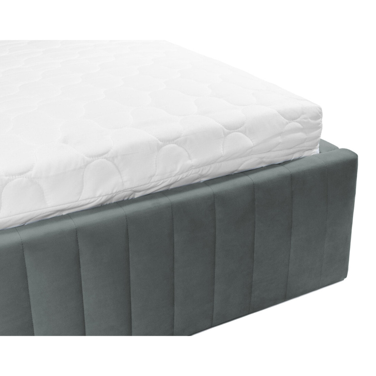 Stuart - lit coffre - 140x200 cm - sommier inclus - en velours - Gris Anthracite