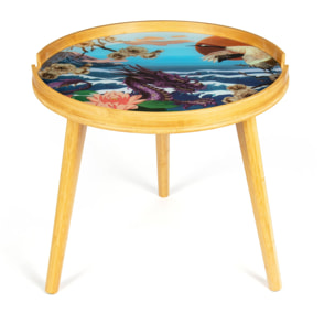 Tavolino Excelsa Fuji in bambù e vetro 48x48x44 cm multicolore