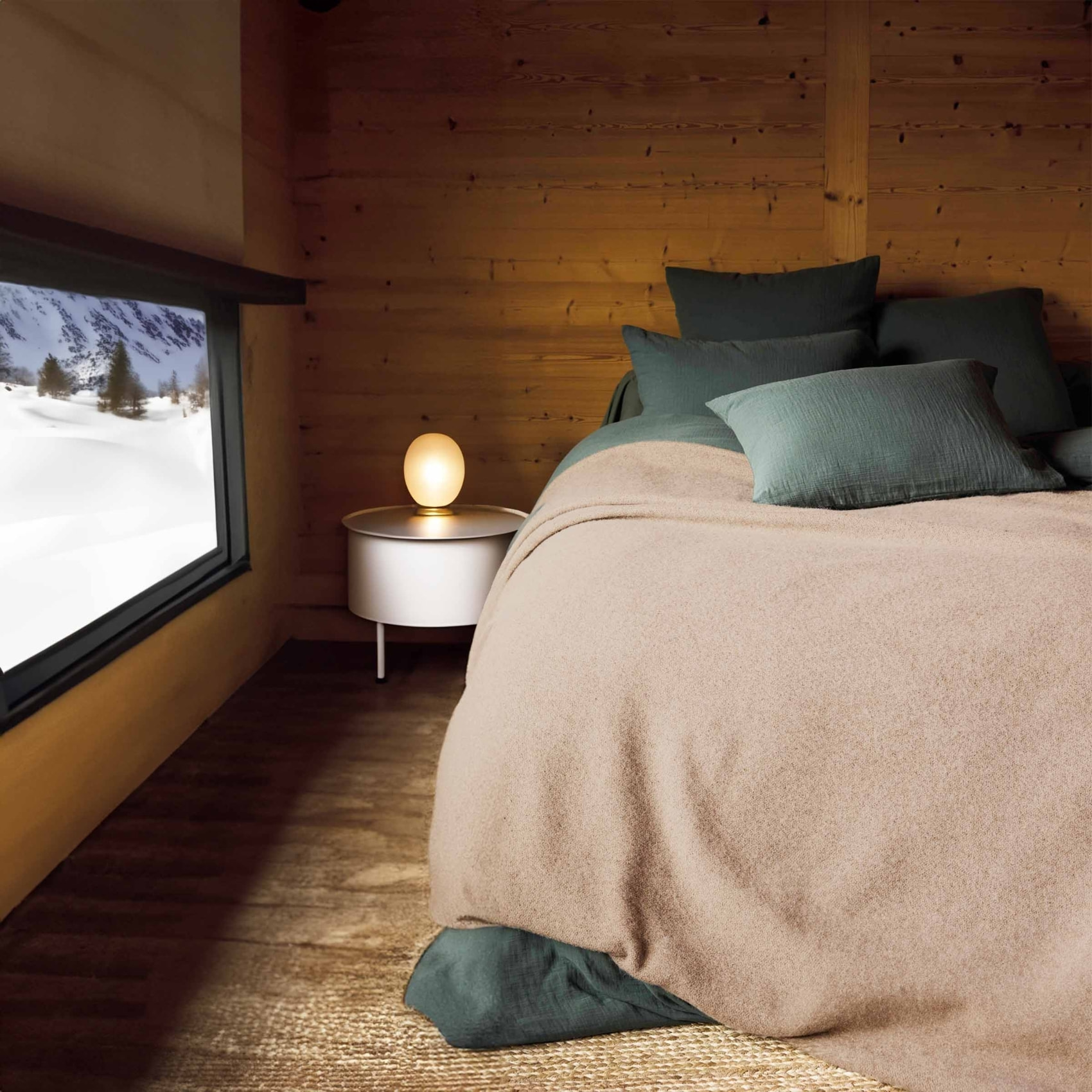 Couverture laine véritable - Marron Clair