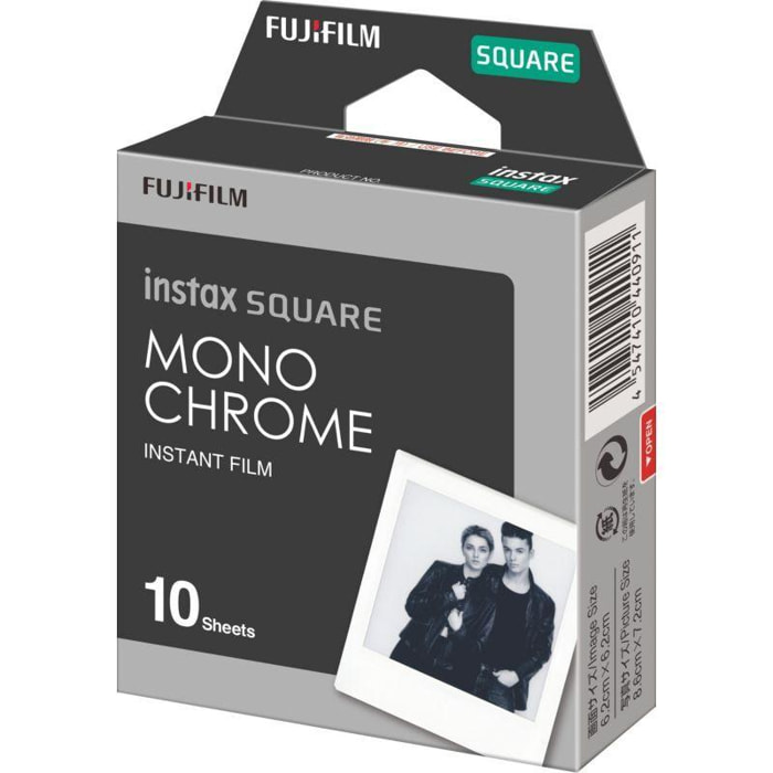 Papier photo instantané FUJIFILM Film Instax Square Monochrome WW1 (x10)