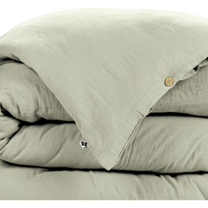 Housse De Couette 100% gaze De Coton Vert D'eau