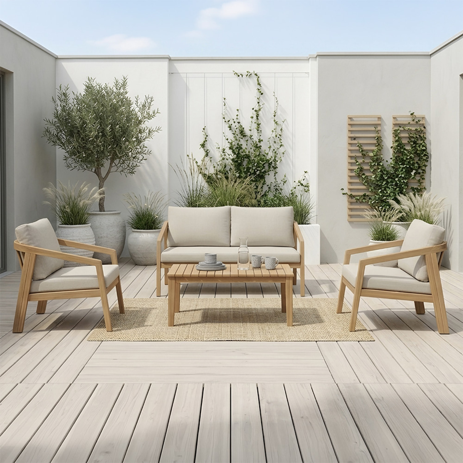 Salon de jardin 4 places en bois d’acacia VINH