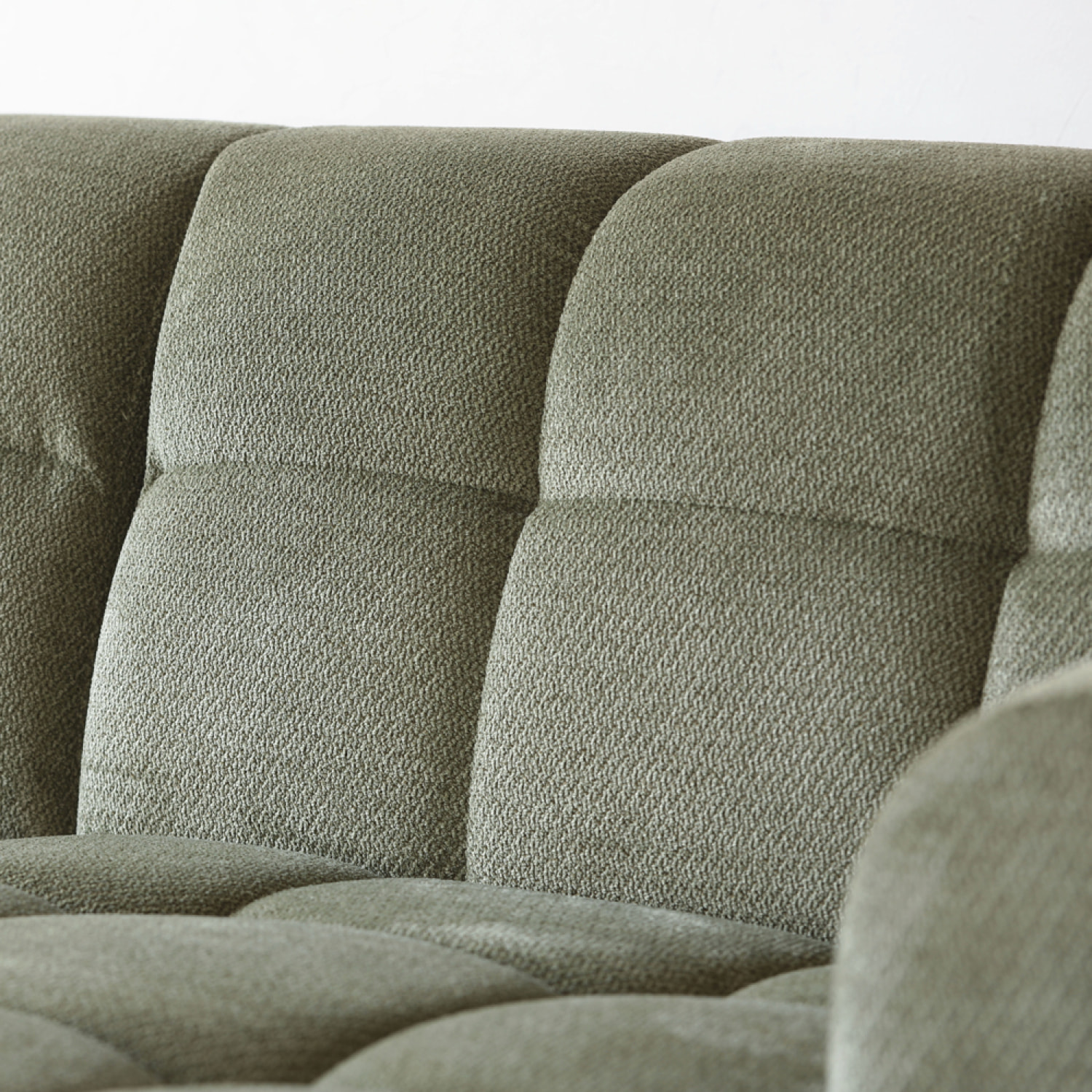 ALINE Canapé d'angle 3 places nuage en velours vert