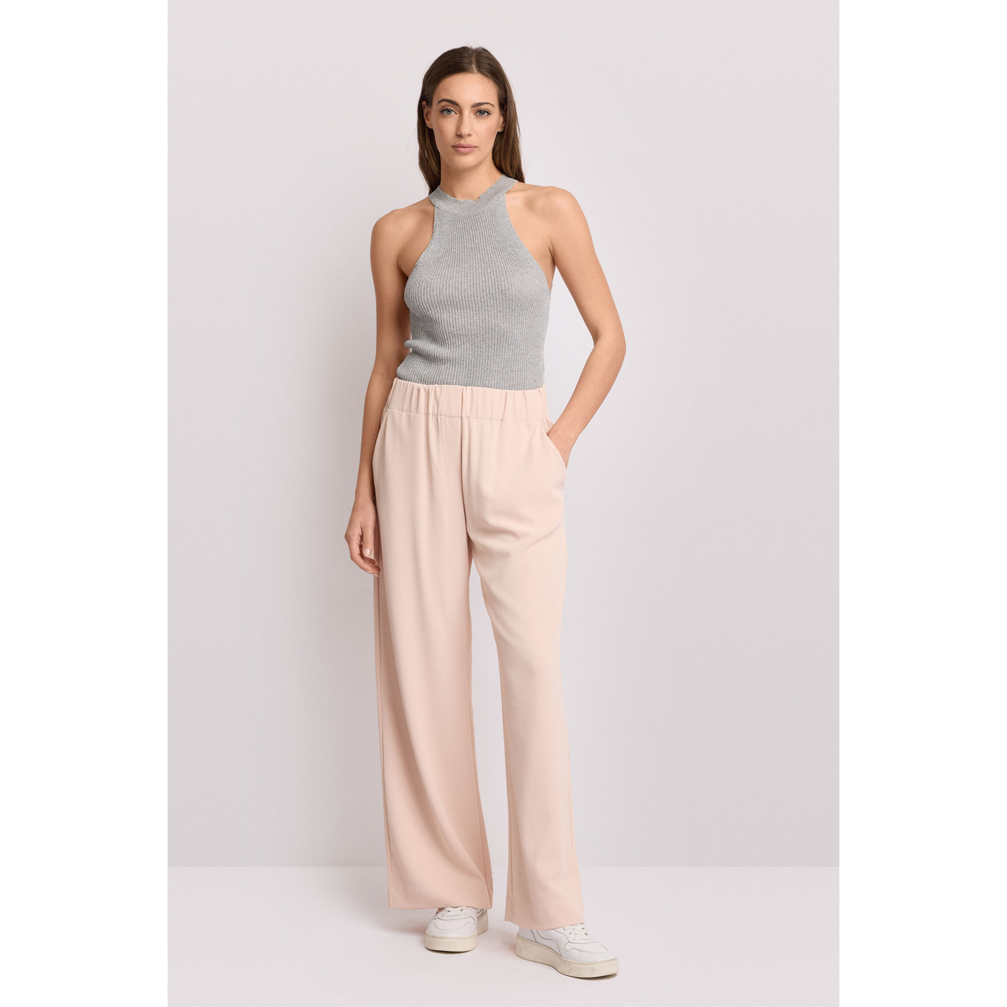 Kocca - Pantaloni ampi con elastico in vita Donna, Tinta unita