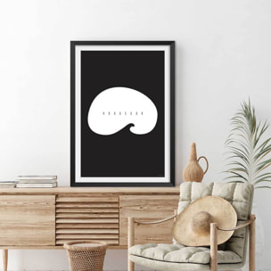 Affiche minimal hossegor Affiche sous cadre noir