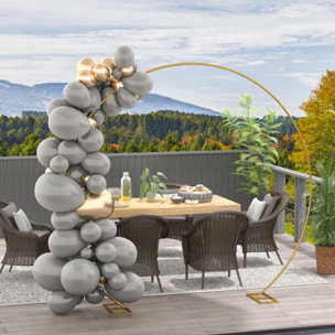 Arche décorative - arche de mariage - arche de ballon - dim. 280L x 60l x 258H cm - acier doré