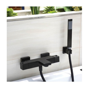 Paini Mitigeur bain douche thermostatique mural Dax noir brossé
