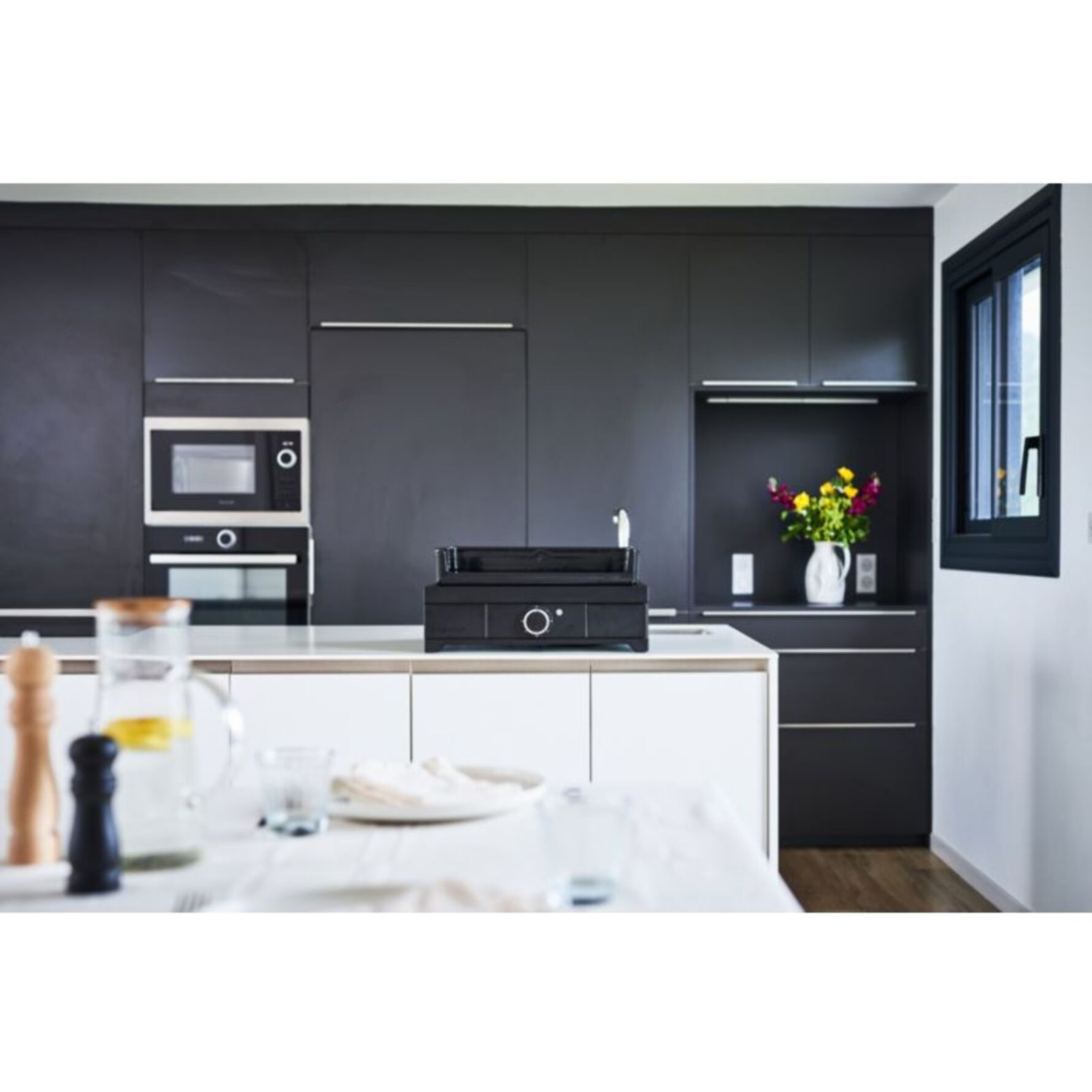 Plancha électrique FORGE ADOUR Modern E 45 A N fonte émaillée à poser, 43.5x42 cm