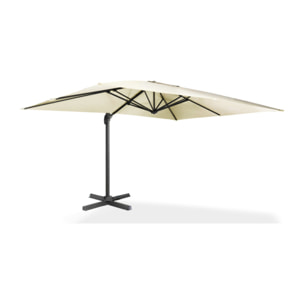 Parasol Sombra 360° rectangle avec housse de protection - Crème