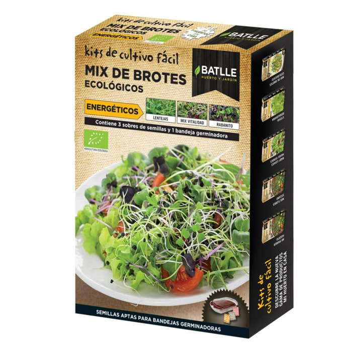 Mix de brotes energéticos ecológicos con bandeja germinadora Batlle