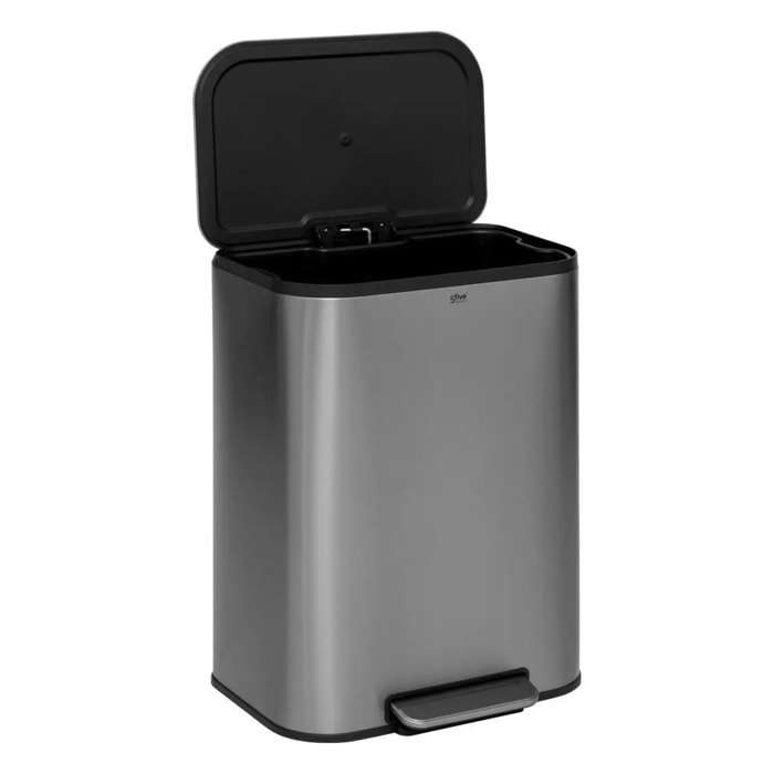 Poubelle en inox finition mat 50L