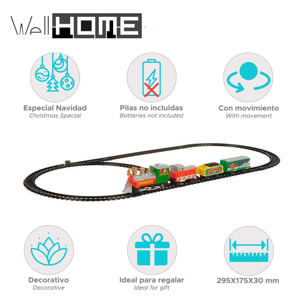 Juego de tren de navidad con 9 piezas para decoración