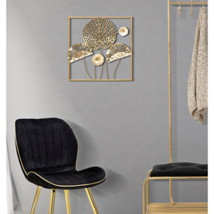 PANNELLO IN FERRO GOLD FLOWERS CM 50X5X50
