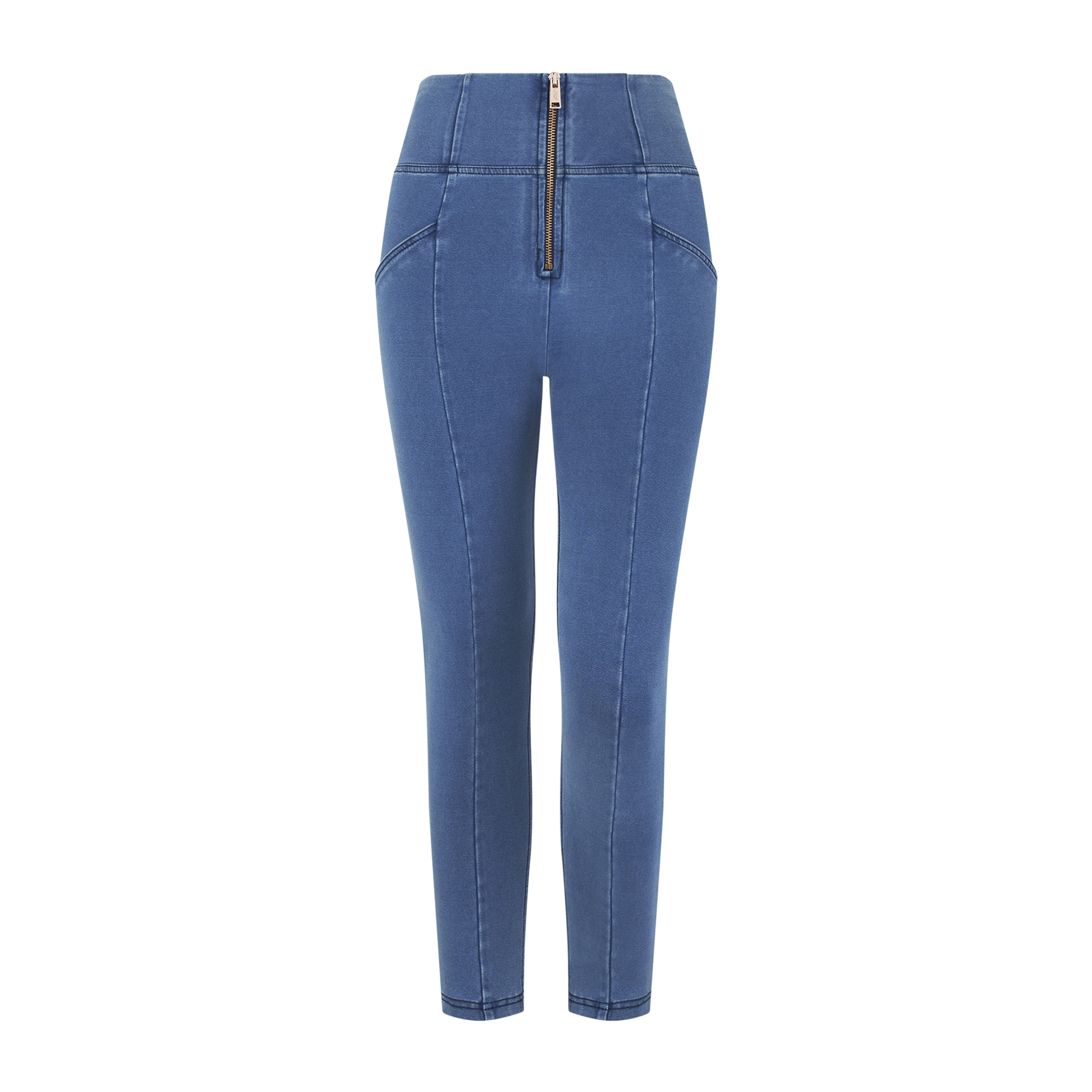 Jeggings push up WR.UP® vita alta con zip, cucitura centrale