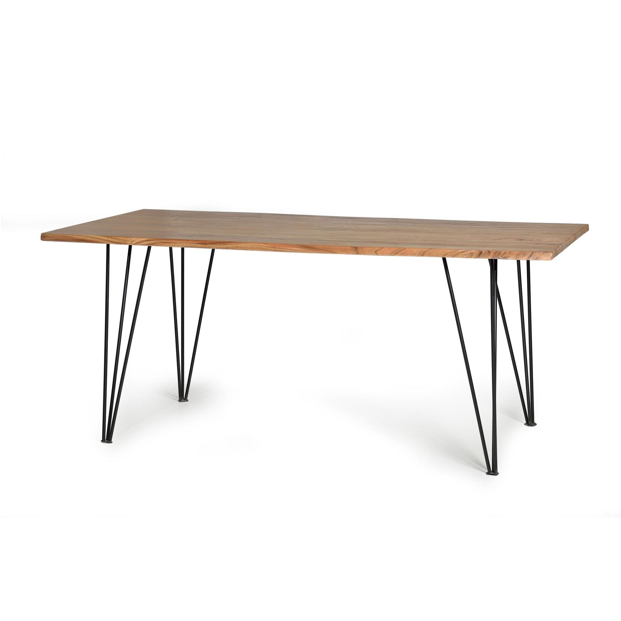 Tables à manger en bois d'acacia 160 cm style industriel moderne