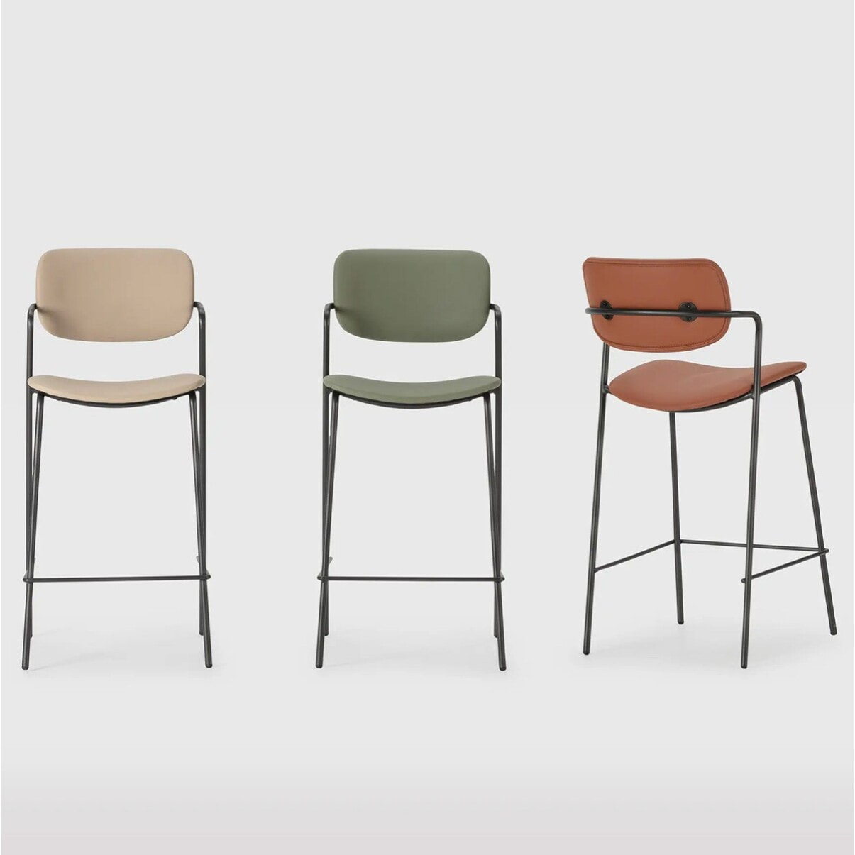 Lot de 2 tabourets en simili - SKANDI