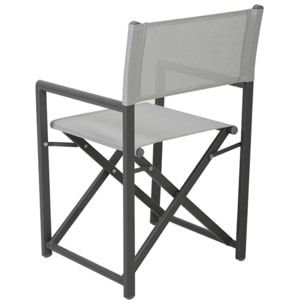 Sedie regista Gilda pieghievoli in alluminio grigio - Set da 2