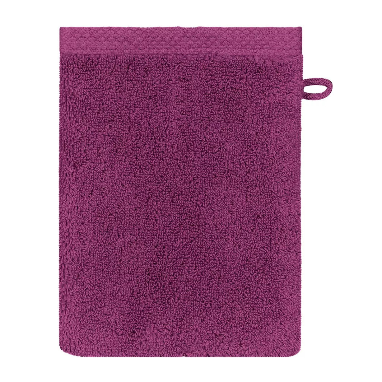 Gant de toilette pur coton 550 g/m² uni violet Elea raisin