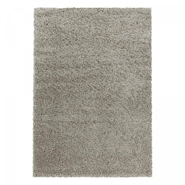 Tapis poils longs shaggy tissé motif uni RIBI