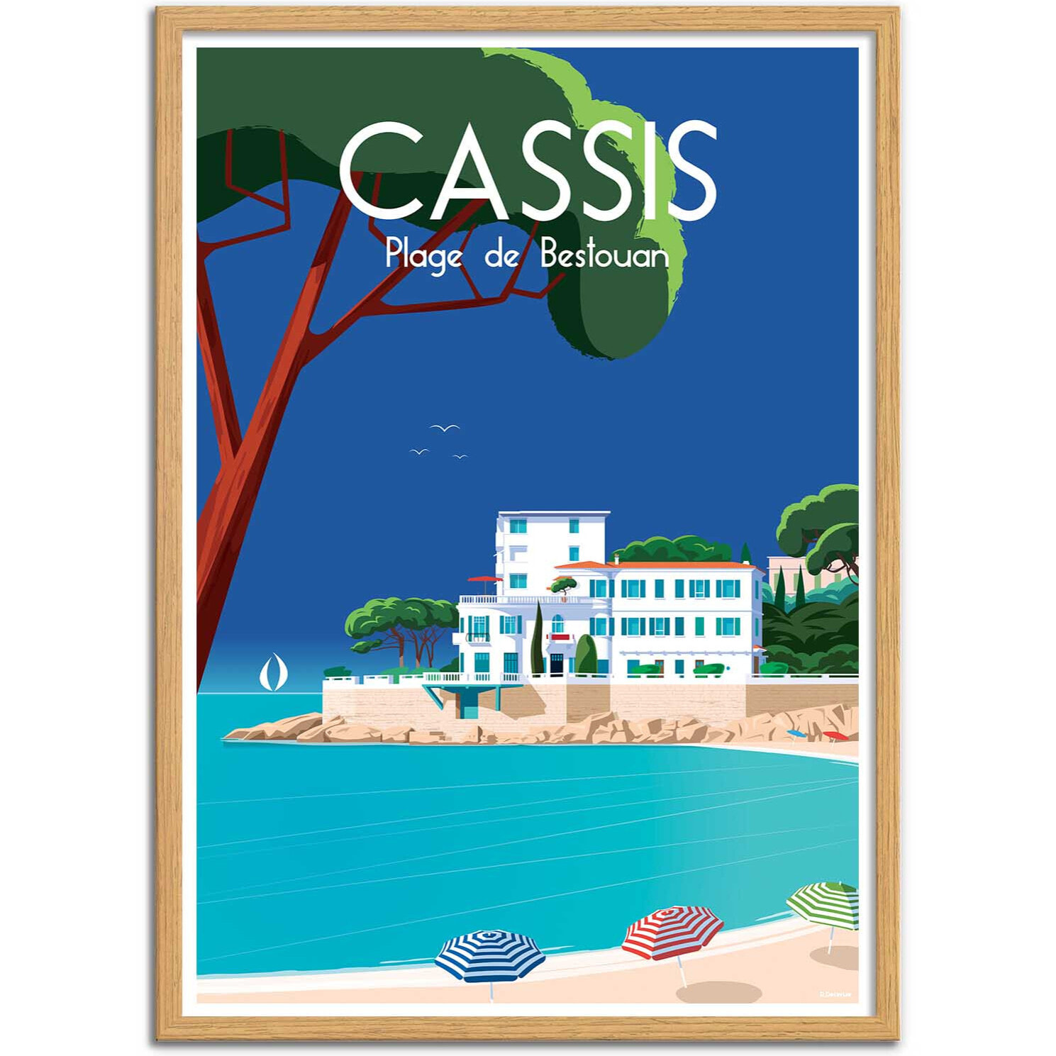 Affiche - Cassis Plage de Bestouan - Raphael Delerue
