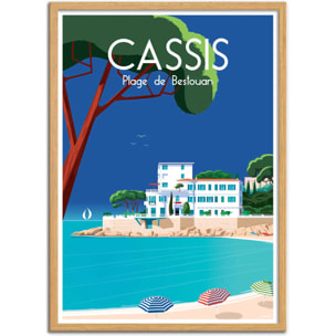 Affiche - Cassis Plage de Bestouan - Raphael Delerue