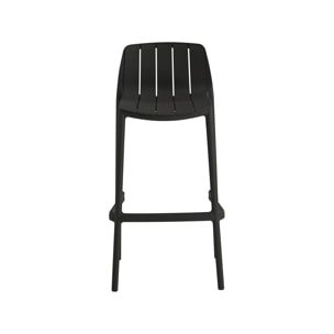 Lot de 2 chaises hautes de jardin empilable "Vaena" - Noir