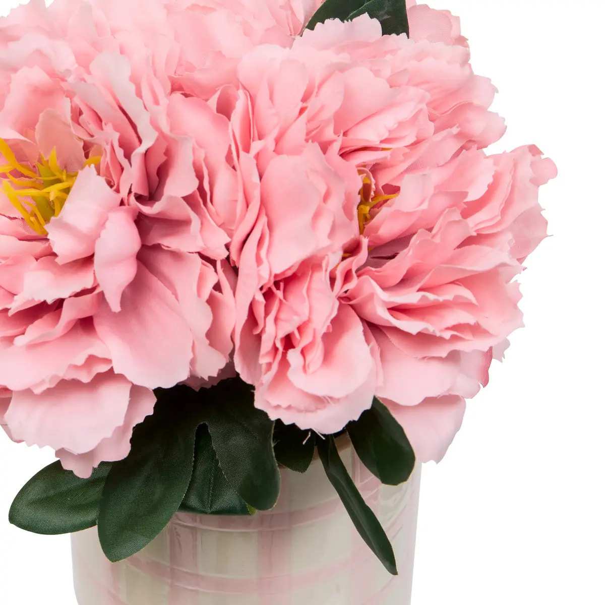 Composition florale artificielle pivoines H21,5 cm