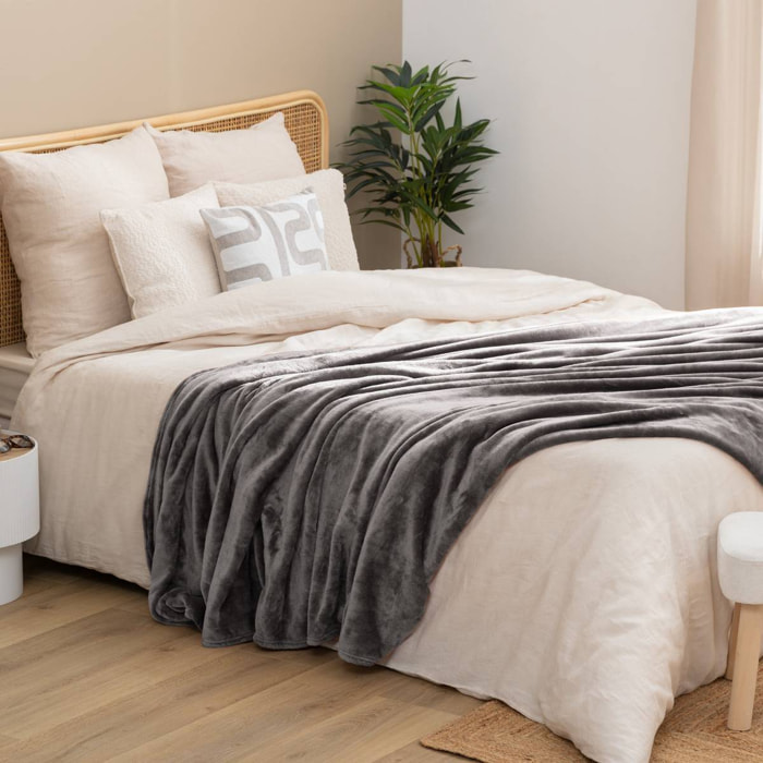 Plaid flanelle Ollis terracotta 260x240cm