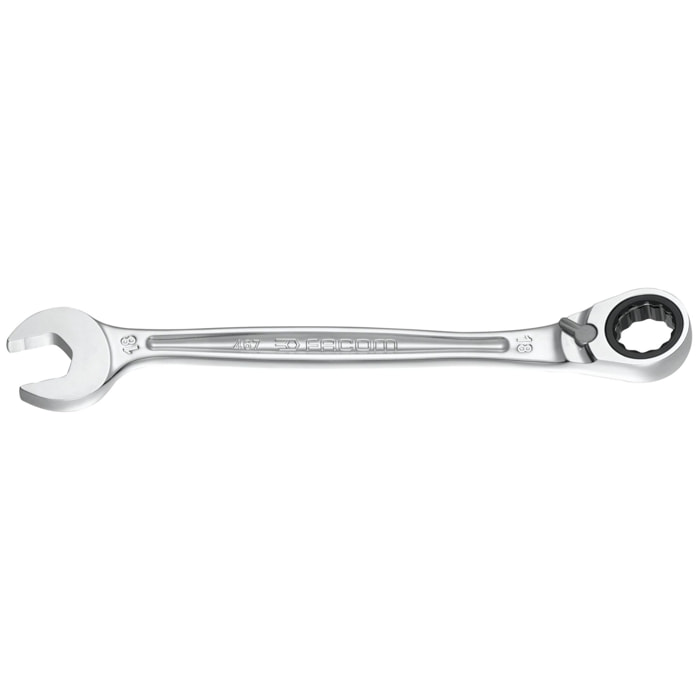 FACOM Clé Mixte à Cliquet Plate 11 mm - 467B.11 - Compact Et Réversible Par Levier
