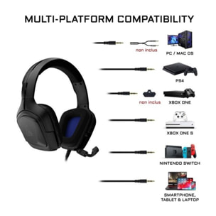 Casque gamer THE G-LAB KORP-COBALT Noir