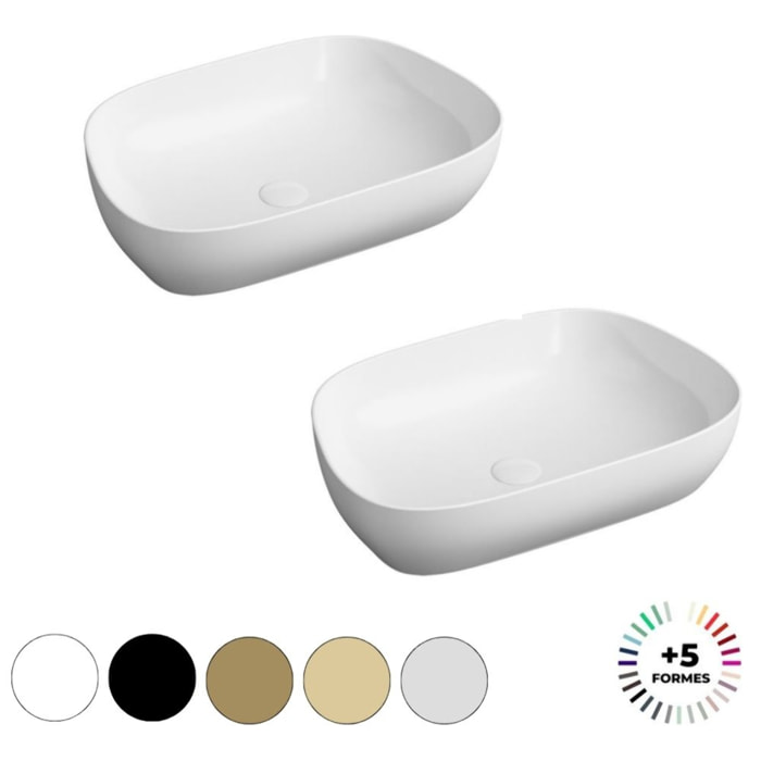 Lavabo double vasque à poser VITRA Outline, trapeze - blanc edelweiss Haut de gamme