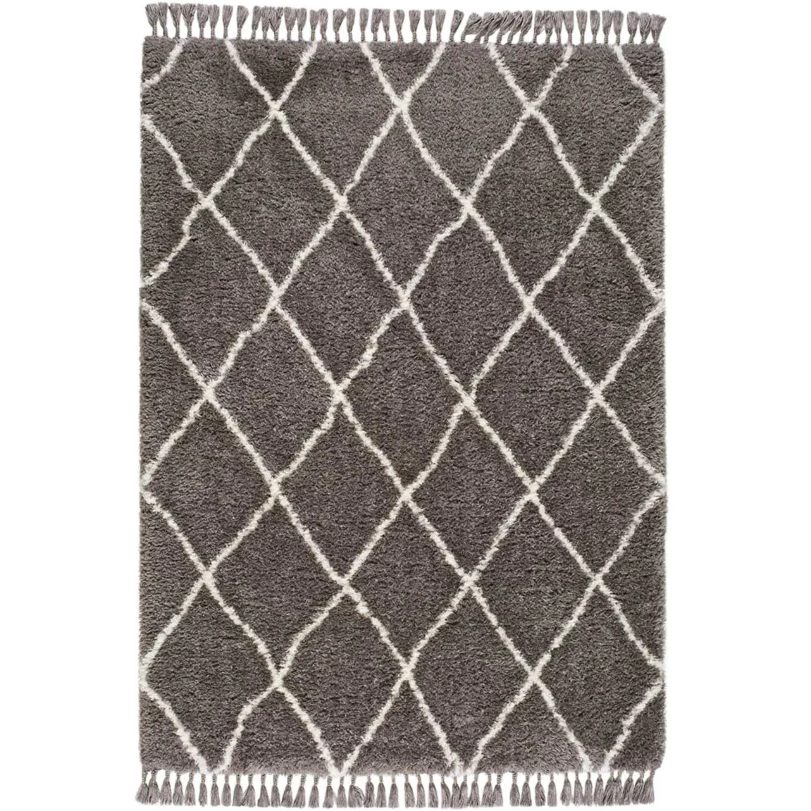 SAMIRA Alfombra shaggy bereber gris, varias medidas disponibles.