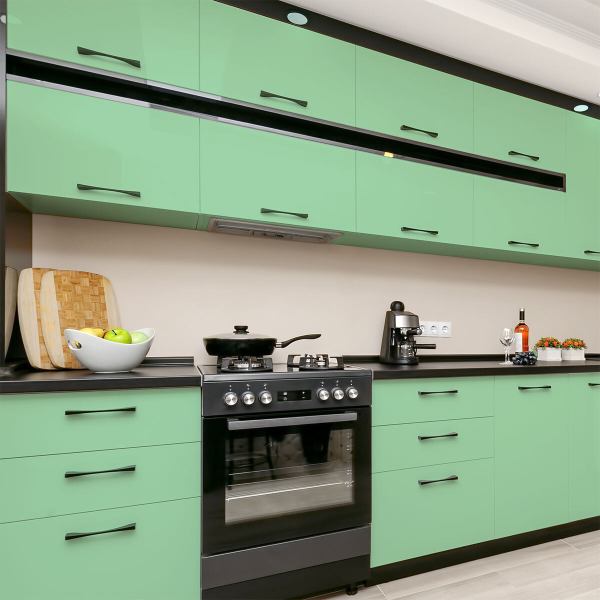 Rouleau adhésif décoratif Vinyle au Mètre - Menthe - Sticker Lavable Imperméable Mur Cuisine Meubles