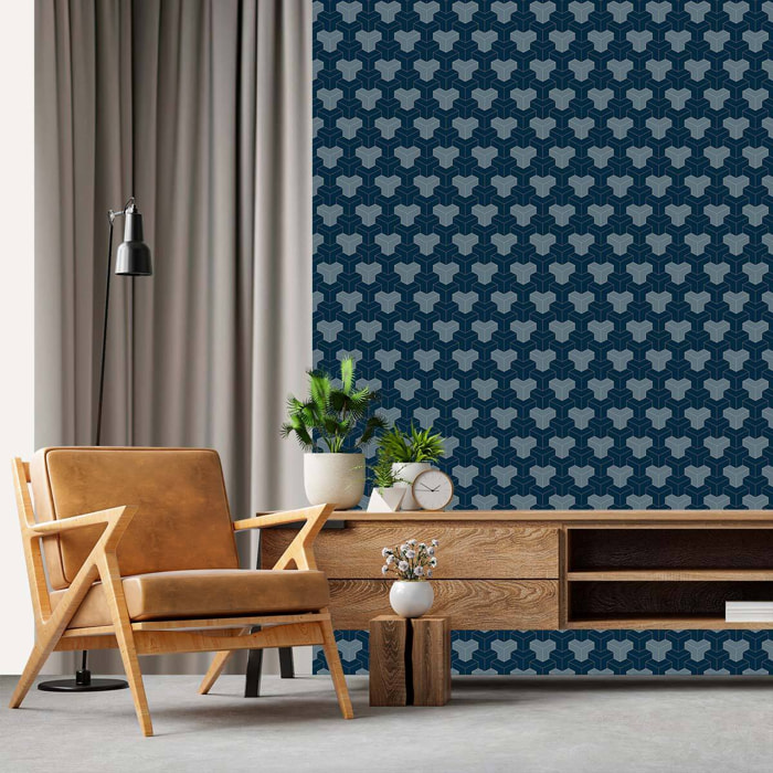 Papier peint, strict blue Intissé