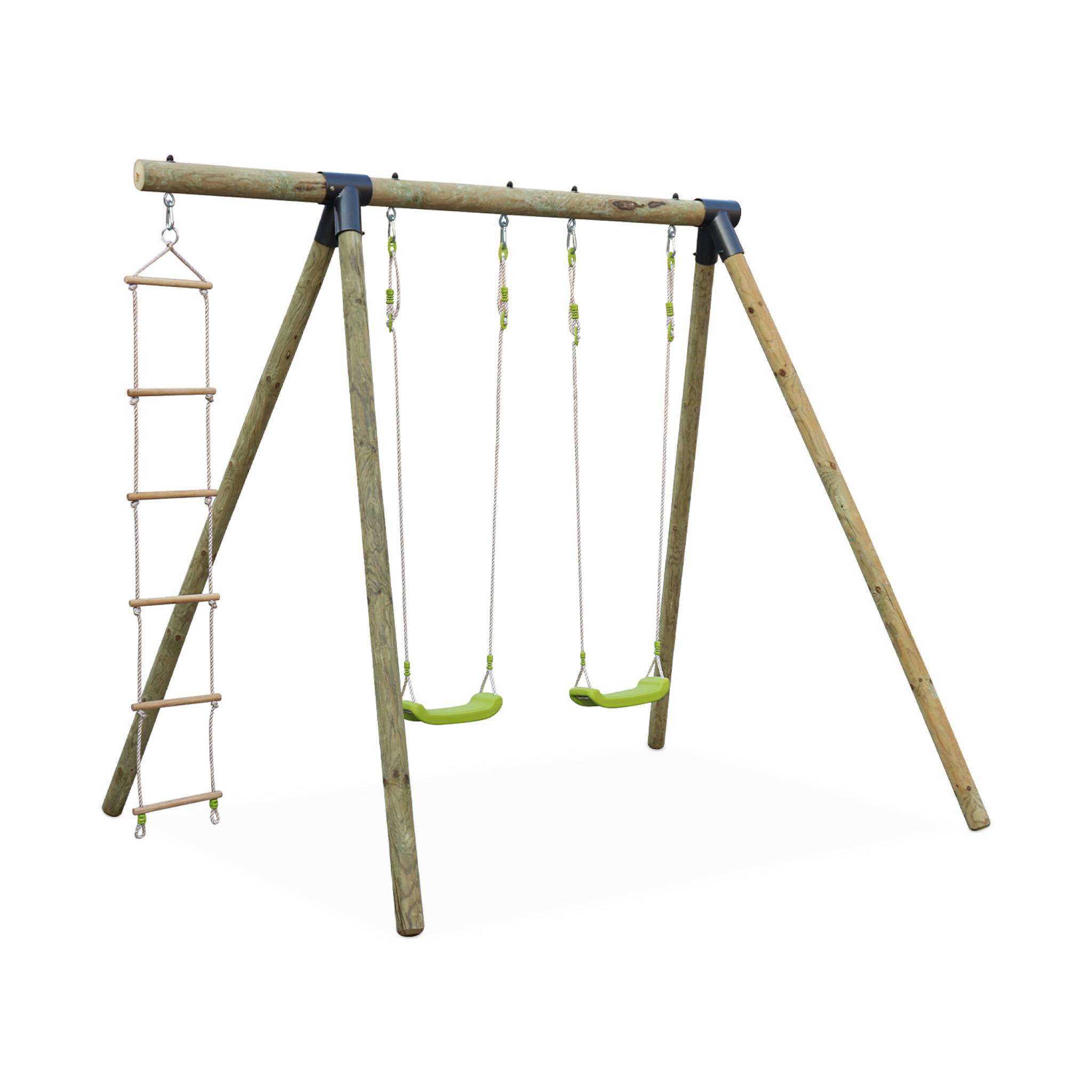 Aire de jeux balançoires, échelle en corde MISTRAL