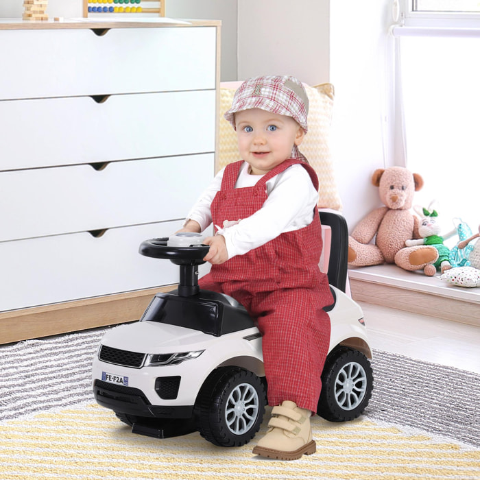 Porteur enfants voiture 12-36 mois coffre klaxon blanc