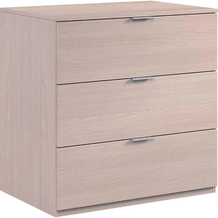 Cassettiera 3 Cassetti Comodino Senza Piedi Comò Mobile Camera Letto Salvaspazio Antigraffio Design Minimal Moderno Lavanderia 77x38x80 Cm Rovere