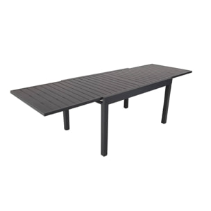 Table de jardin ELORA extensible aluminium anthracite. 8 places. 135 / 270 x 90 x 75 cm