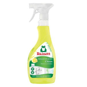 Pack de 8 - Rainett - Nettoyant Salle de Bain Anti-calcaire Ecologique Citron Spray Eco conçu - Spray 500ml