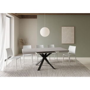 Table extensible 90x90/194 cm Clerk cachemire pieds Anthracite